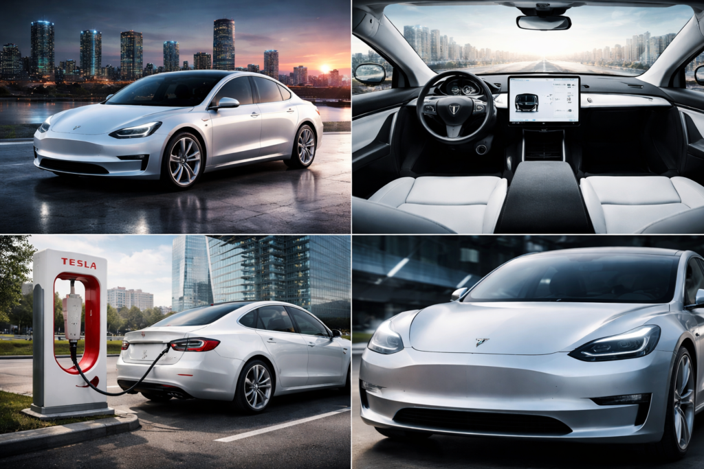 Tesla Model 3 in futuristic settings 1