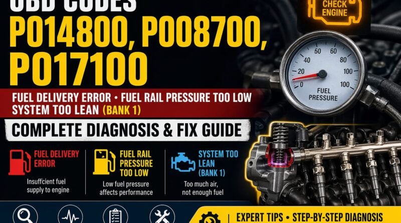 OBD code P014800, P008700, and P017100 mean