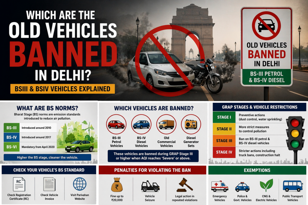 Which Old Vehicles Are Banned in Delhi? Understanding BS-III & BS-IV Restrictions