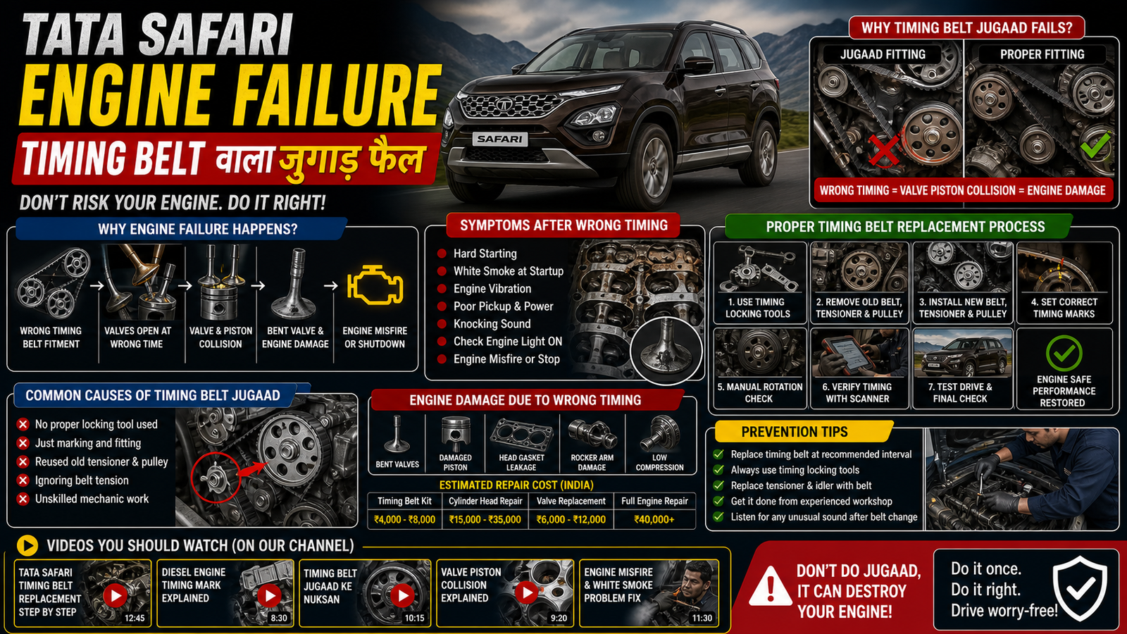 Tata Safari engine failure timing belt