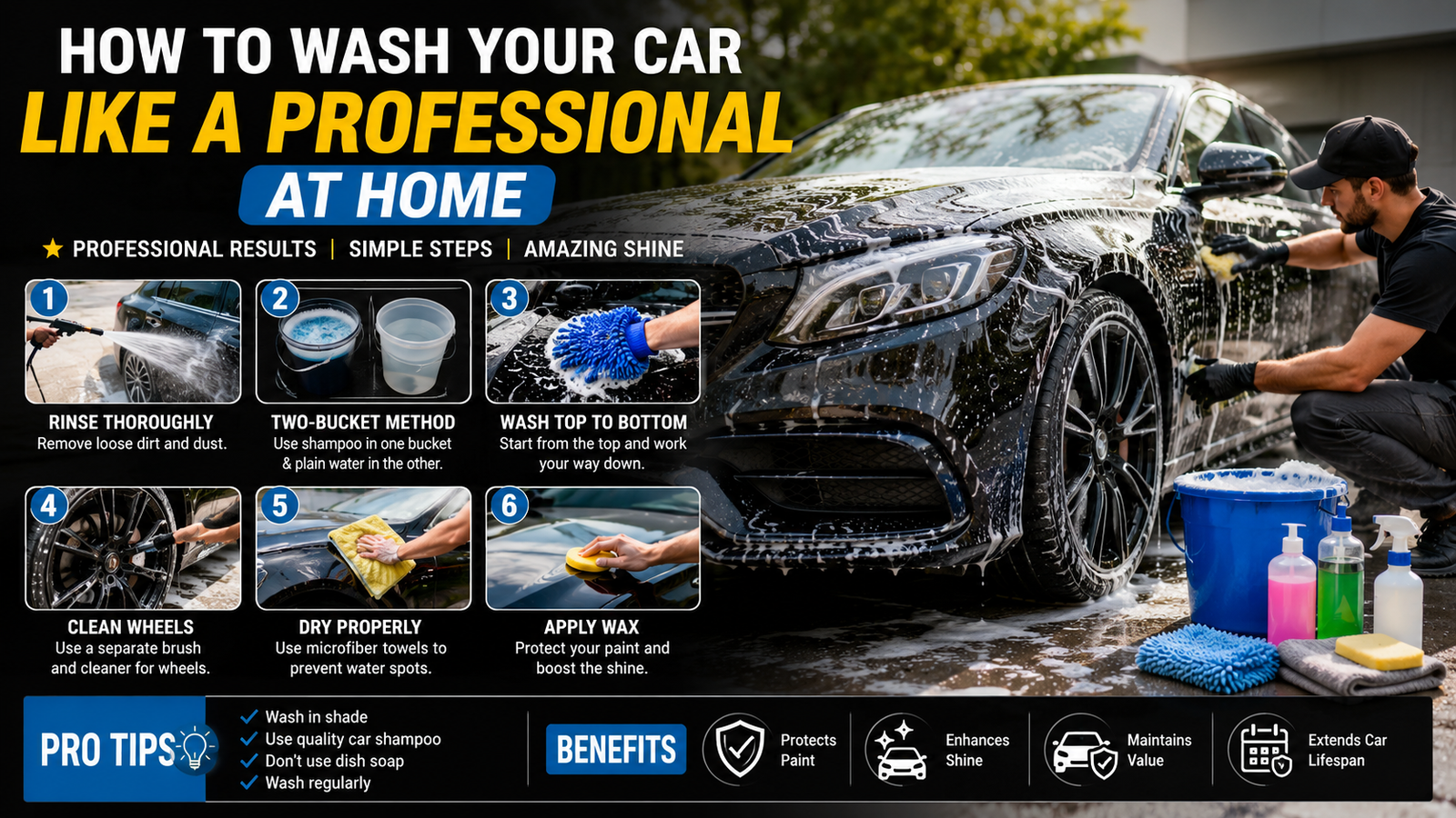 How to Wash Your Car Like a Professional at Home