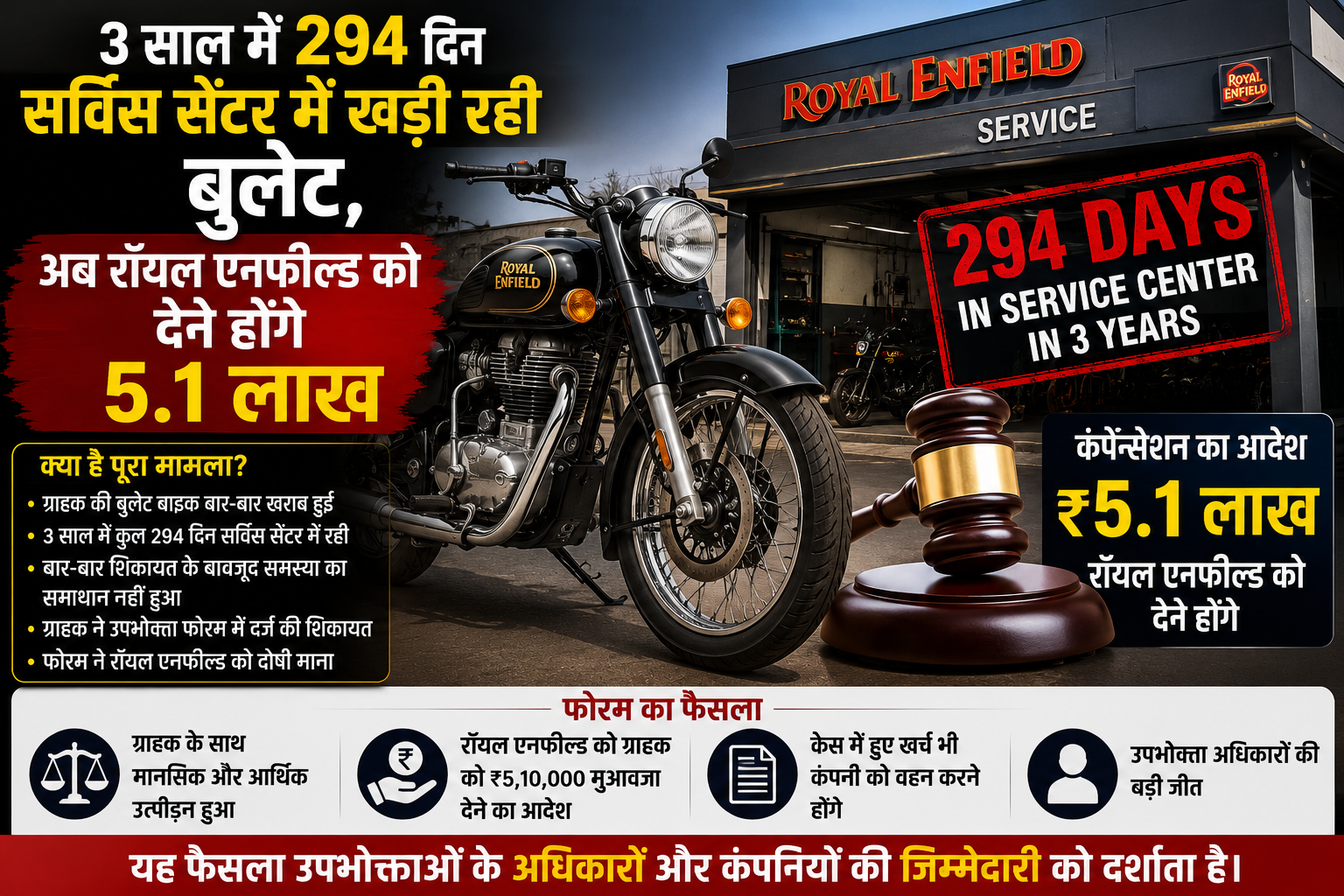 Royal Enfield Ordered to Pay ₹5.1 Lakh