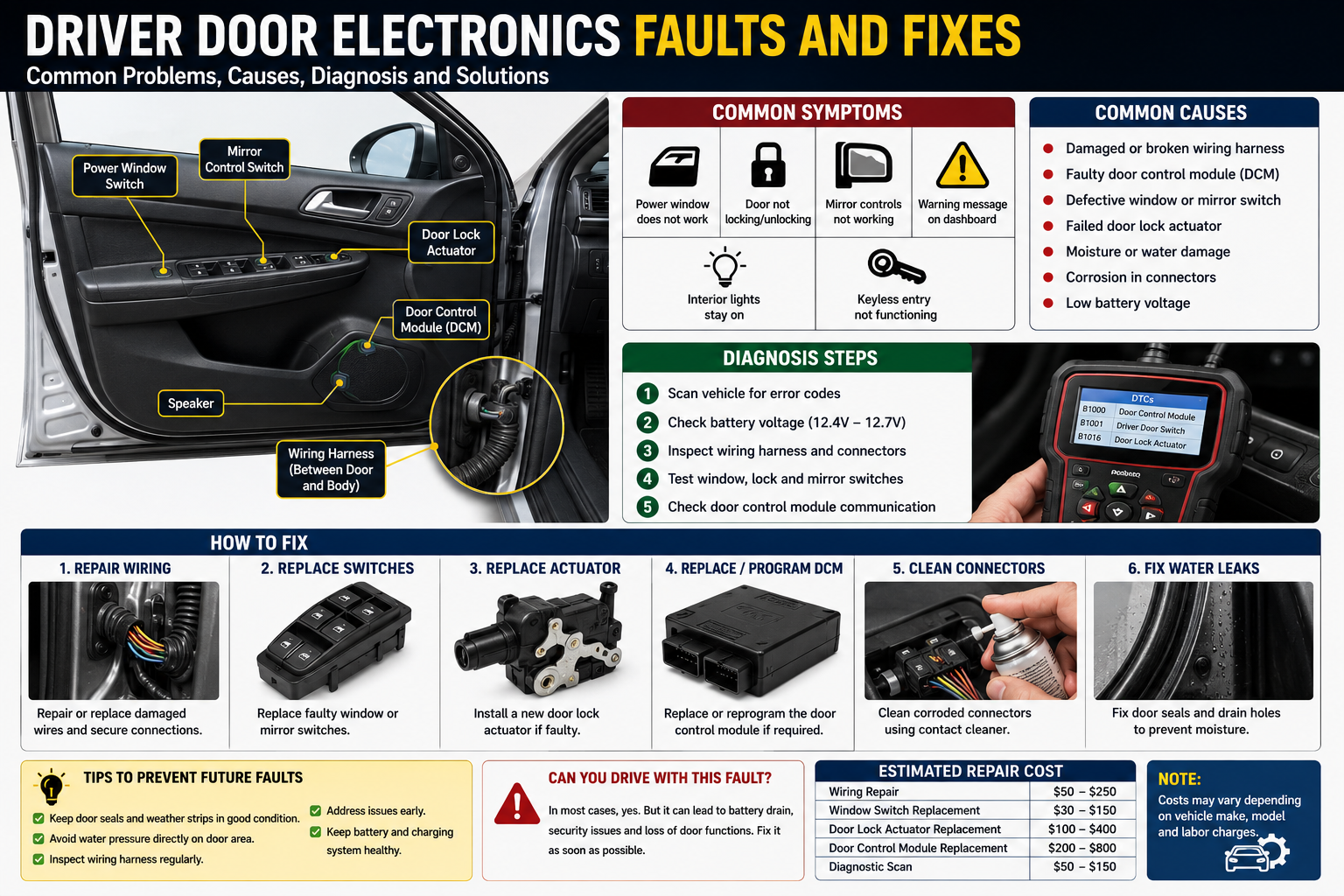 Driver Door Electronics Fault