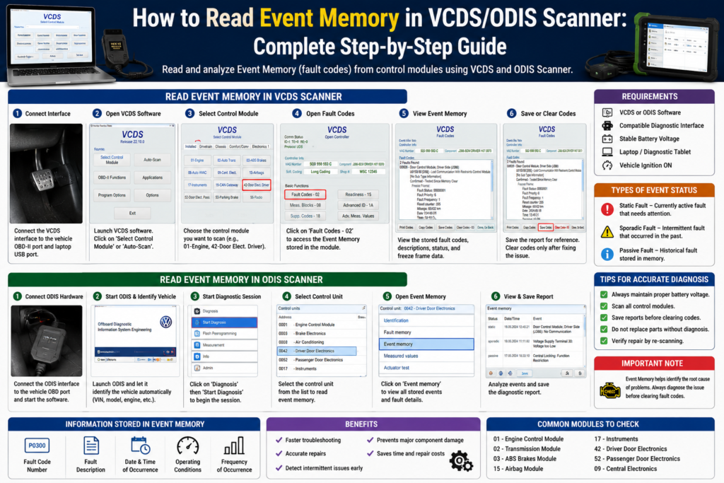 Event Memory in VCDS/ODIS Scanner