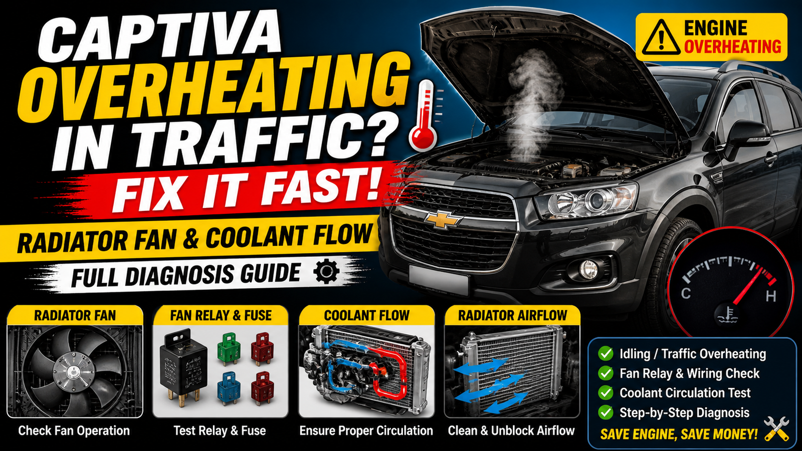 Captiva overheating in traffic