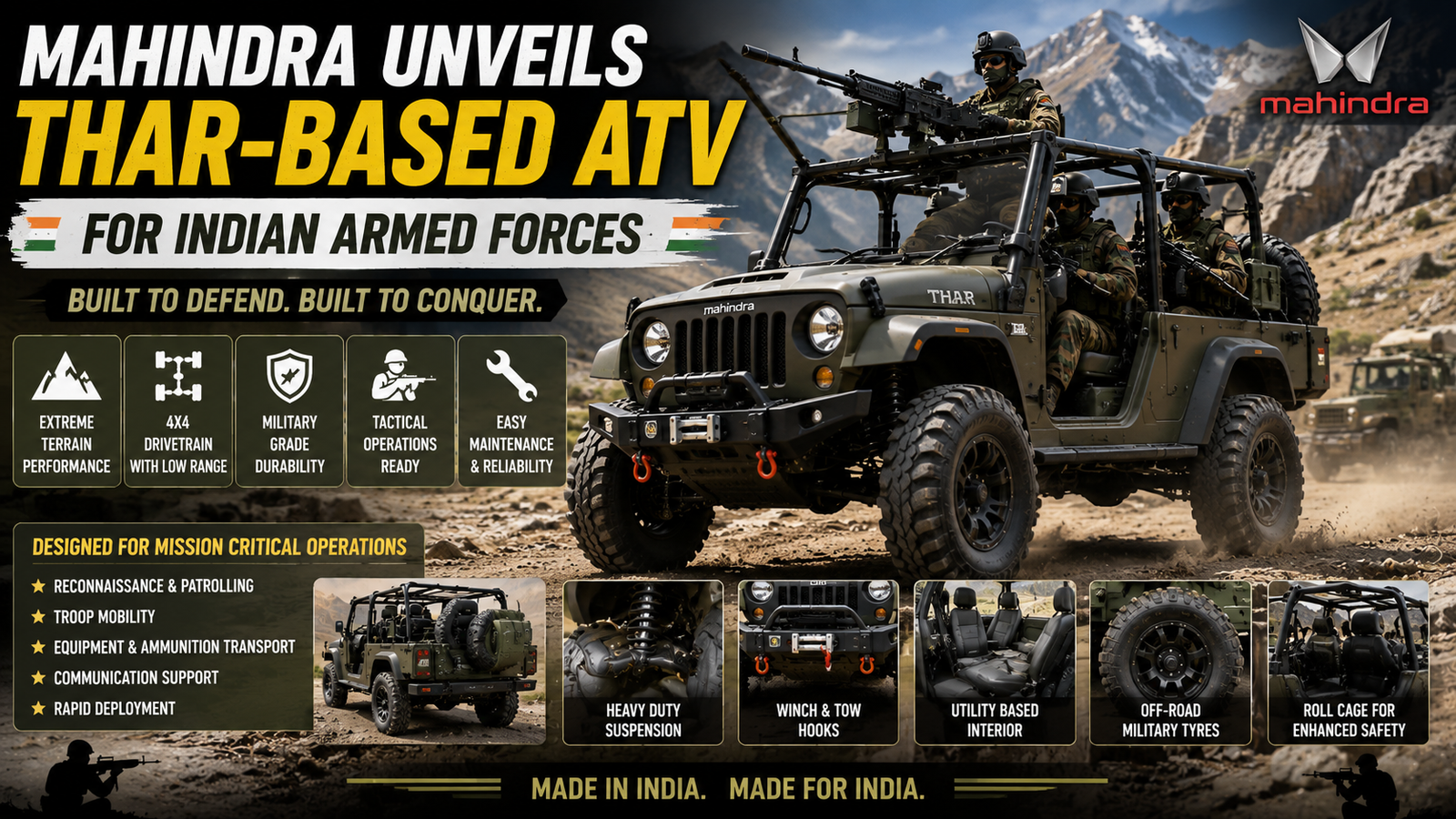 Thar-based ATV for Indian Armed Forces