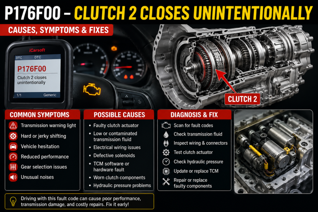 P176F00 Clutch 2 Closes Unintentionally