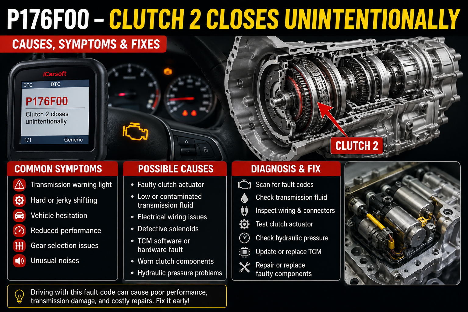 P176F00 Clutch 2 Closes Unintentionally