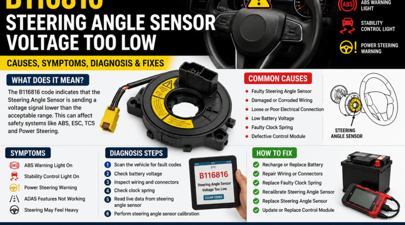 B116816 Steering Angle Sensor Voltage Too Low