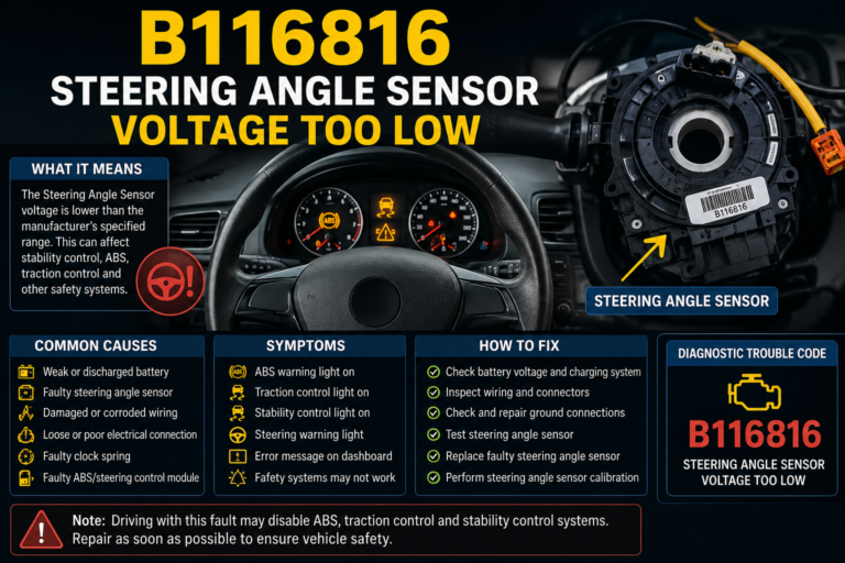B116816 Steering Angle Sensor Voltage Too Low