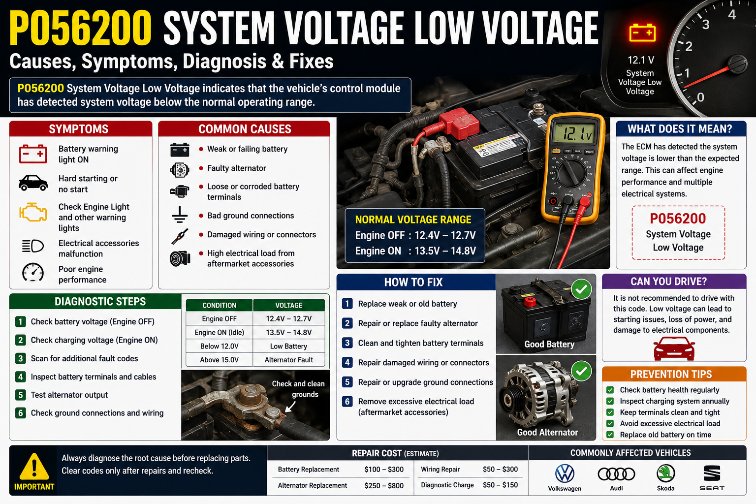 P056200 System Voltage Low Voltage
