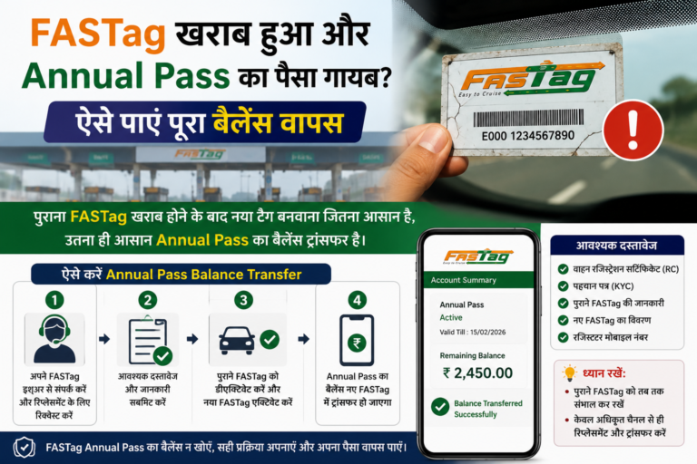 FASTag Annual Pass balance transfer