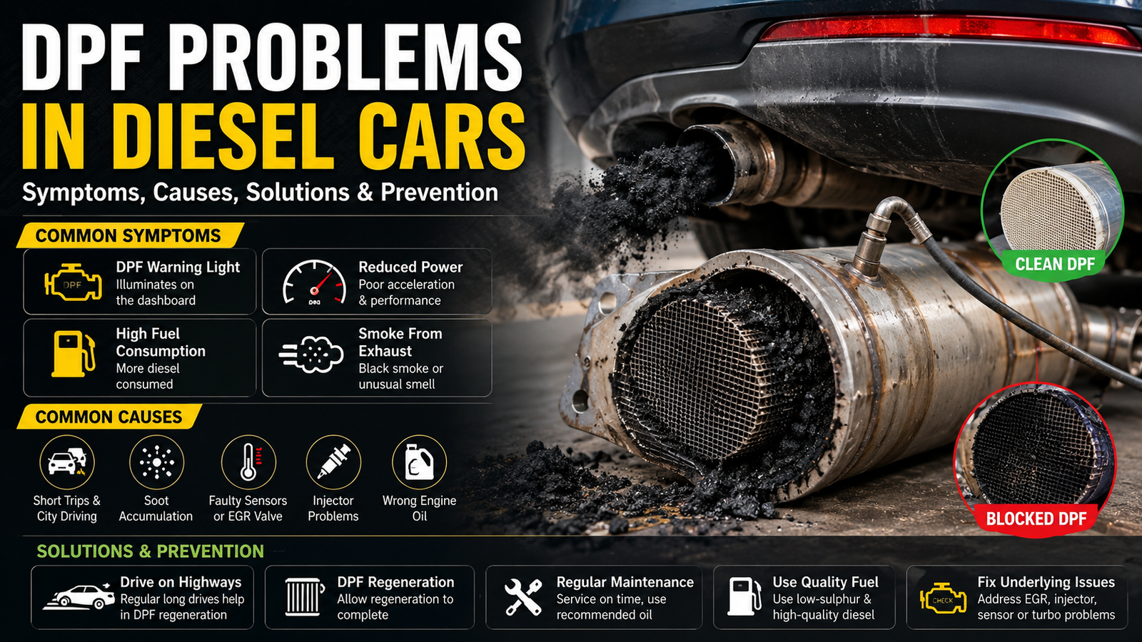 DPF Problems in Diesel Cars: Symptoms & Solutions