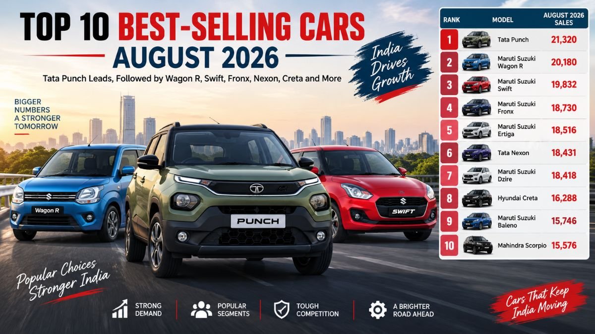 Top 10 Best-Selling Cars August 2026: Tata Punch Leads