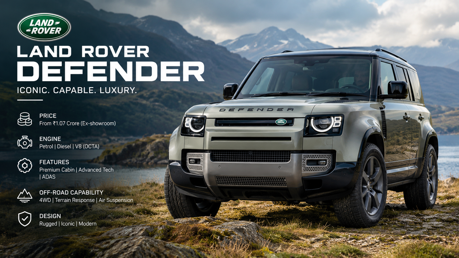 Land Rover Defender Price in India: Features, Engine, Design & More