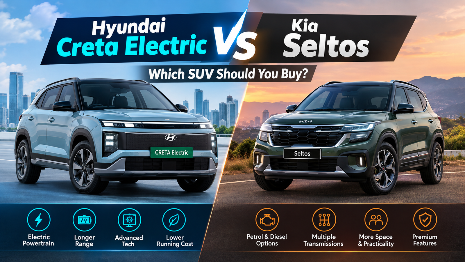 Hyundai Creta Electric vs Kia Seltos