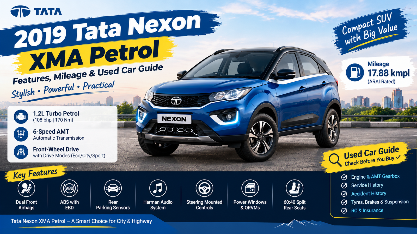 2019 Tata Nexon XMA Petrol