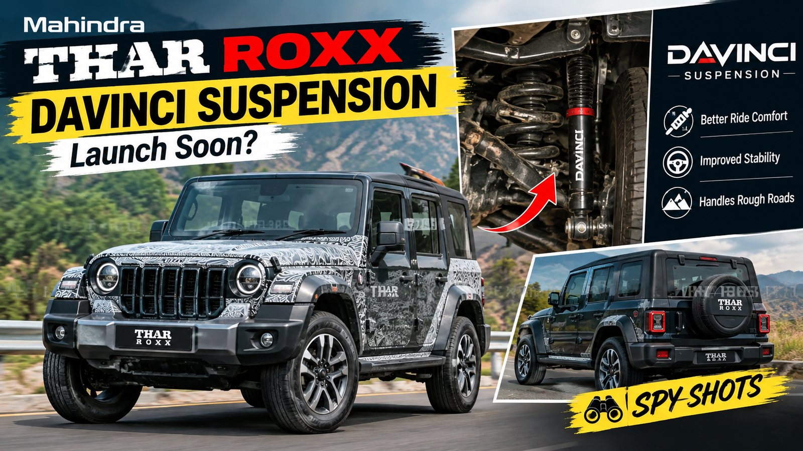 Mahindra Thar Roxx DAVINCI Suspension: Launch Soon?